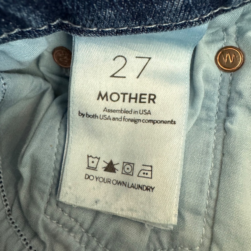 MOTHER The Looker Ankle Fray Jeans Furiously Happy Women's Size 27 2 - Picture 7 of 10